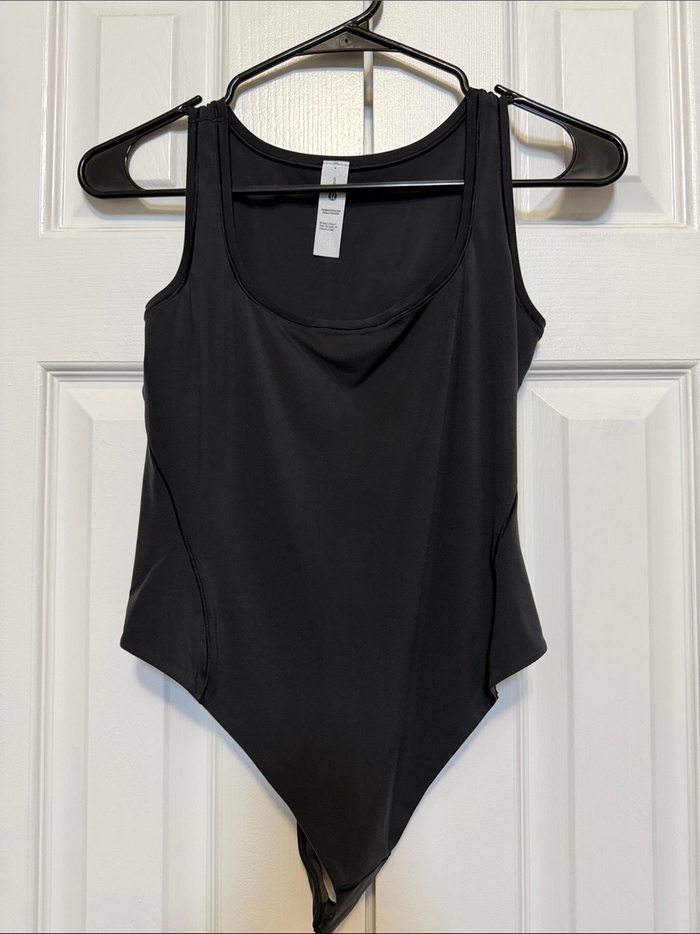 lululemon athletica Black Scoop Neck Stretch Bodysuit